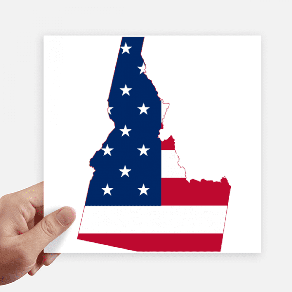 Idaho America Map Stars Stripes Flag Sticker Tags Wall Picture Laptop