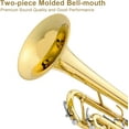 thumbnail image 6 of BOBOKY Bb Standard Trumpet for Beginners Students Brass Instrument with Hard Case 7C Mouthpiece Cleaning Cloves Full Starter Kit for Kids Adults.Gold, 6 of 7