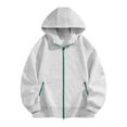 thumbnail image 3 of BiZtdJrK Mens Full Zip Hooded Sweatshirt Athletic Workout Fleece Hoodie Jackets with Zipper Pockets Lightweight Breathable Sweatshirts, Gray, XXL, 3 of 8