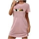 thumbnail image 1 of Camisón corto de talla grande para mujer, camisón de manga corta con estampado de pecho a la moda, camisón para mujer, 1 of 2