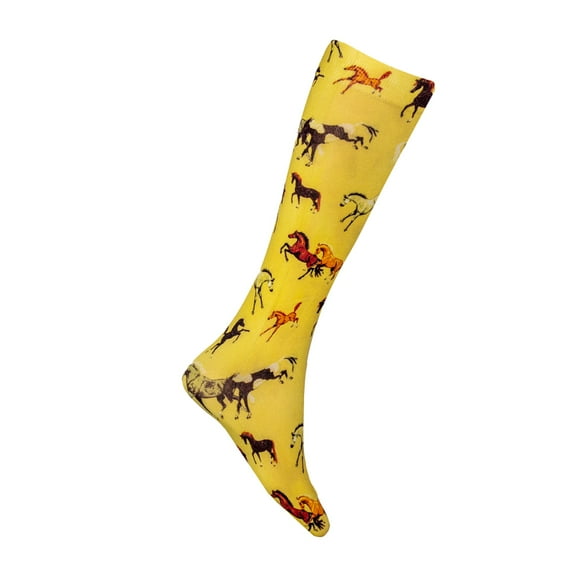AWST Int'l Lila Horses All Over Socks- Tan