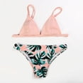 thumbnail image 4 of Traje de baño de playa Europa y América Traje de baño de bikini sexy con estampado de hojas verdes, 4 of 5