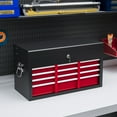 thumbnail image 2 of HOMCOM 6 Drawer 24" Metal Tool Box with Top Case, Ball Bearing Slides, 2 of 9