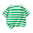 thumbnail image 1 of LIJCC Garçons Filles à Rayures à Blocs de Couleur Manches Courtes Doux Amples T-Shirts Enfants Été Décontracté Col Rond Chandail Mignon Court, 1 of 7