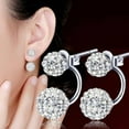 thumbnail image 2 of Silver Claws Half Hoop Earrings with Crystal Stones - Shiny U-Shaped Studs for Women & Teens, Elegant Daily Wear Jewelry Gift, 2 of 8
