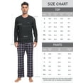 thumbnail image 2 of MoFiz Pjs Men's Pajama Sets Long Sleeve Top Checkered Pants Cozy Loungewear 2 Pieces, 2 of 7