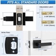 thumbnail image 6 of 10 Pack Matte Black Door Handles, Keyless Interior Door Knobs, Privacy Door Lever Locksets for Bedroom Bathroom, Heavy Duty Square Door Lock (2.0lb), Reversible for Left&Right Handled Doors, 6 of 6