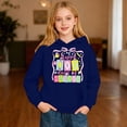 thumbnail image 4 of oqasdz Hoodies for Girls 100 Days of School Cute Graphic Hooded Sweatshirt Athletic Playwear Long Sleeve Pullover Durable Soft Casual Outwear, 4 of 6
