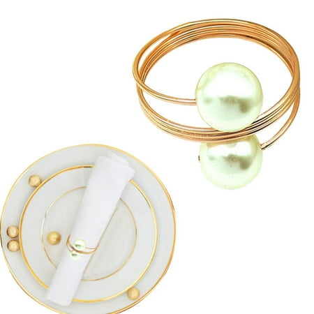 

Julam 6pcs Pearl Napkin Rings Silver Rose Gold Plating Napkin Rings Set Dining Table Adornment for Place Settings Wedding Reception Dinner landmark