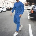 thumbnail image 2 of Miluxas Men's Casual Tracksuit Athletic Sweatsuits Long Sleeve 2 Piece Outfit Running Jogging Sport Suit Sets Light Blue 4(M), 2 of 6