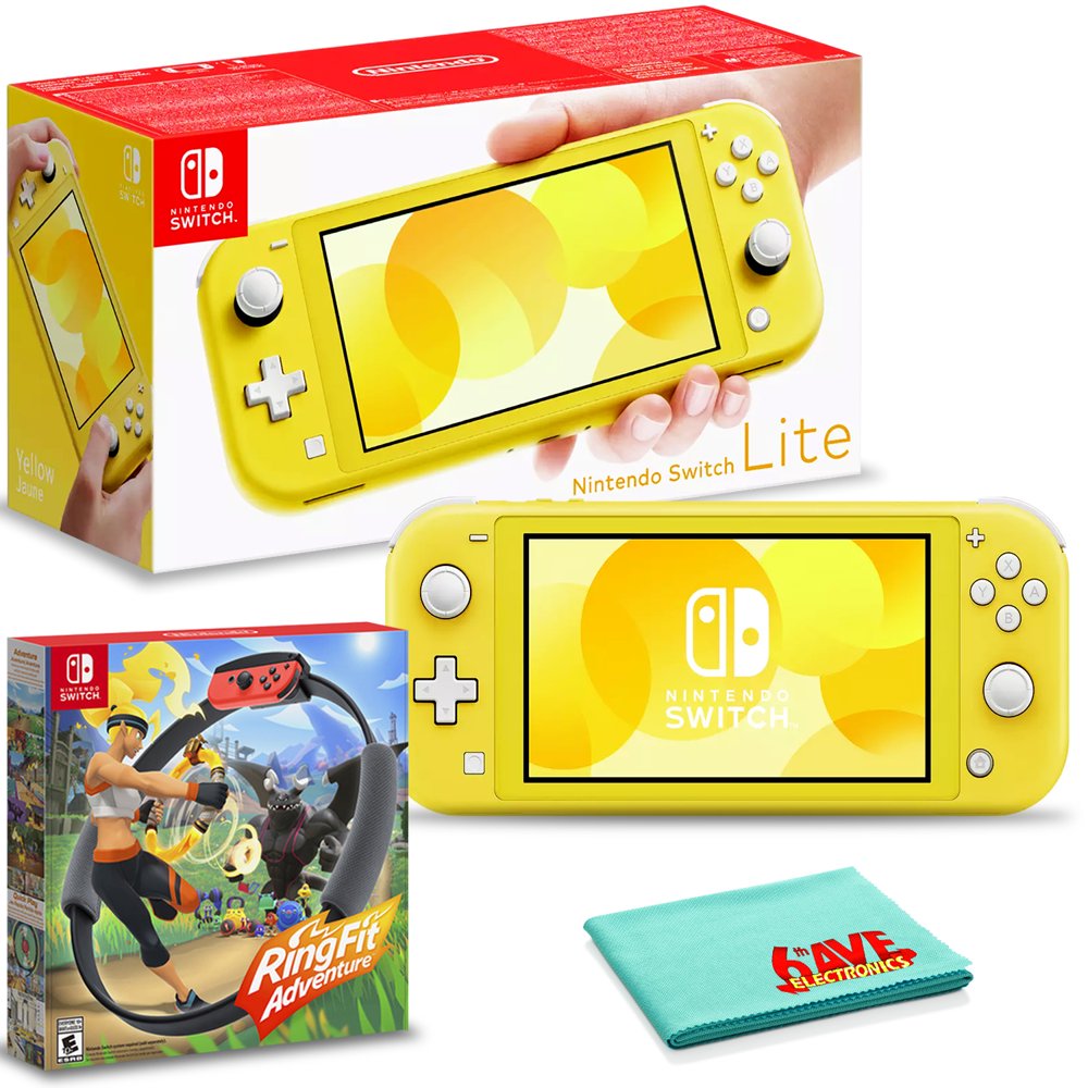 Nintendo Switch Lite (Yellow) Bundle with Ring Fit Adventure