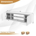 thumbnail image 3 of Costway Fireplace TV Stand for TVs up to 80" with Electric Fireplace 3 Adjustable Shelves White, 3 of 11