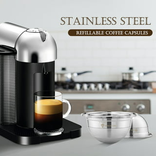 CAPMESSO Coffee Capsule, Reusable Vertuoline Pod Refillable Vertuo Capsules  Stainless Steel Compatible with Vertuoline Machine GCA1 and Delonghi