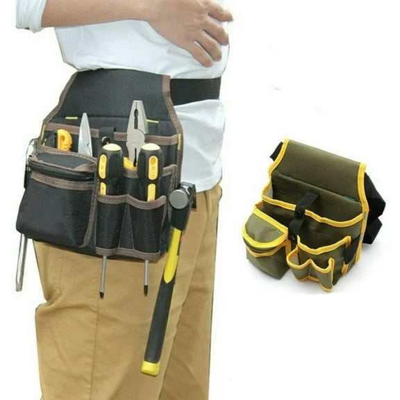 Costyle Electrician Open Top Tool Bag with Waist Belt, Hardware Toolkit Storage Pouch, Black