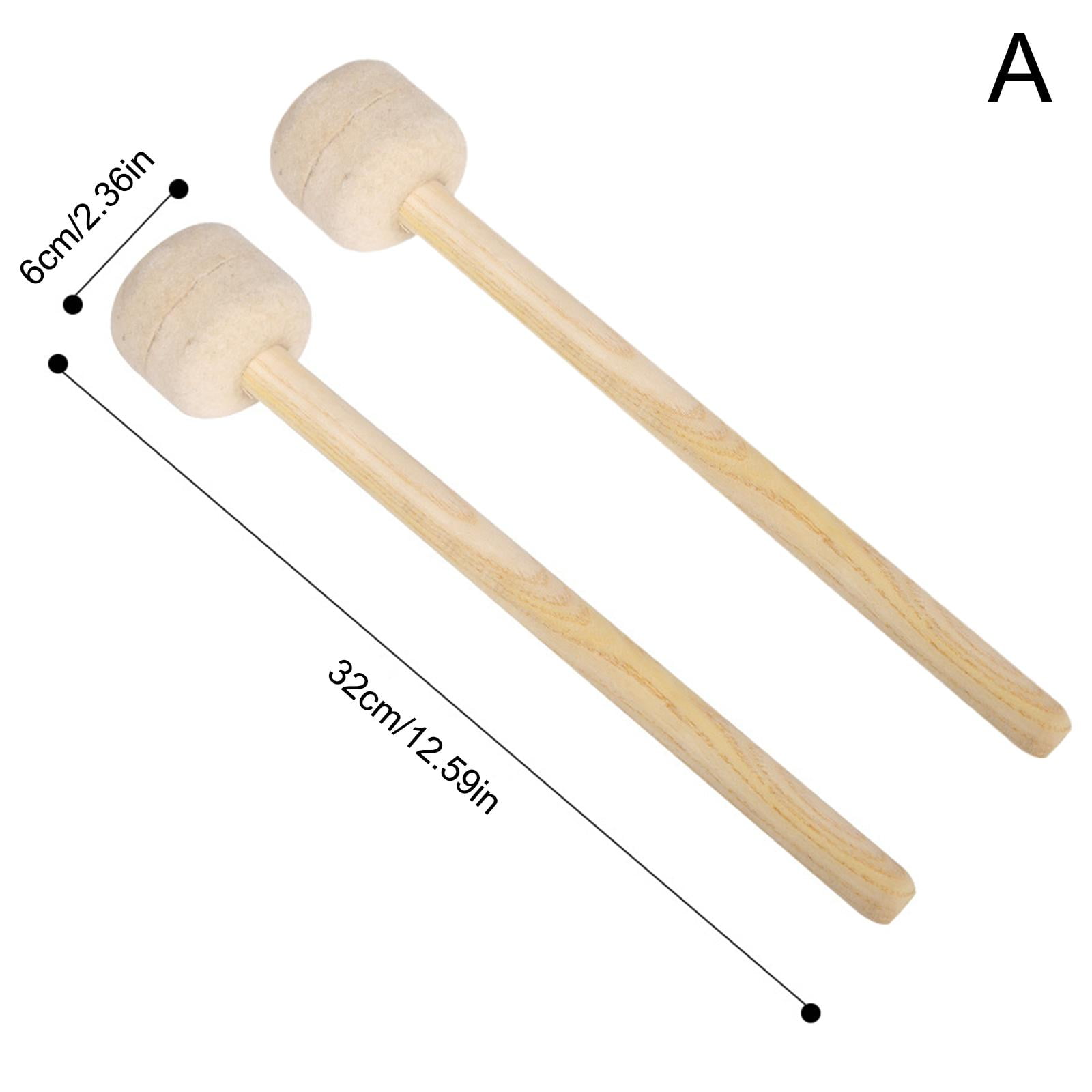 NORK 2 Pcs Drum Mallet, 32cm Wool Felt Drum Stick, Antislip Bass Drum