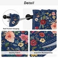thumbnail image 5 of Navy Blue Flowers Tier Curtains, Spring Vintage Floral Leaves Farmhouse Light Filtering Kitchen Curtains, 2Pcs Rod Pocket Half Window Treatments Panels for Sink Cafe Cabinet Camper 27.5x24 Inches, 5 of 9