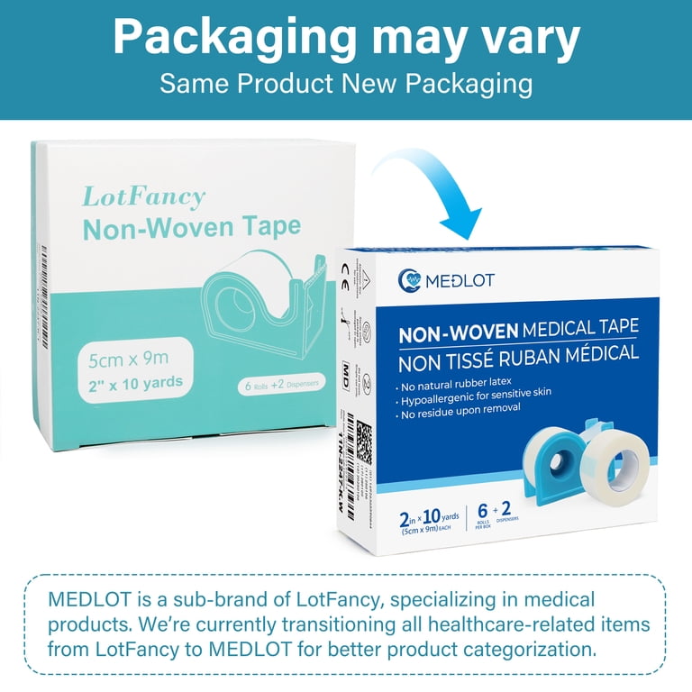 LotFancy Medical Tape, 6 Rolls 2 in x 10 Yards photo 8