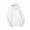 thumbnail image 4 of VSSSJ Mens Hoodies Relaxed Fit Solid Color Casual Hooded Sweatshirts Long Sleeve Drawstring Comfy Basic Versatile Pullover with Pocket White XL, 4 of 5