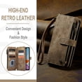 thumbnail image 2 of for iPhone 11 Case, Wallet Case with Card Holder Kickstand Magnetic Zipper Pocket Lanyard Strap Wristlet,Leather Flip Case Wallet for iPhone 11, Brown, 2 of 10