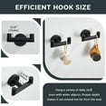 thumbnail image 3 of Angle Simple Double Towel Hook, Stainless Steel Bathroom Hand Towel Holder, Coat Hook for Wall, Matte Black, 3 of 9