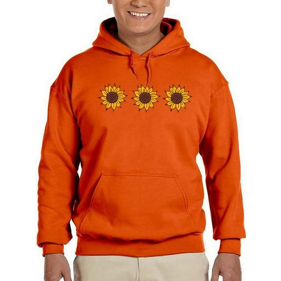 Three Sunflowers Hoodie Men -Smartprints Designs, Male 3X-Large