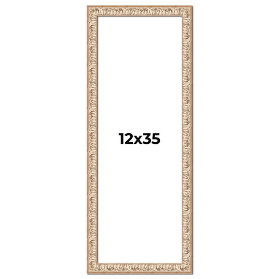 12x35 Frame White Real Wood Picture Frame Width 1.5 inches | Interior Frame Depth 0.5 inches |