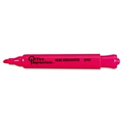 Office Impressions Desk Highlighter, Chisel Tip, Fluorescent Pink, Dozen