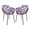 Purple, variant on LeisureMod Stackable Dining Chair in Aluminum with Stackable and Floral Cutout Design Indoor Outdoor Use No Assembly for Modern Home, Kitchen, Patio Devon Collection Set of 2