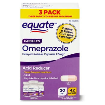 Equate Omeprazole Delayed-Release s, 20 mg, 42 Count, 3 Pack