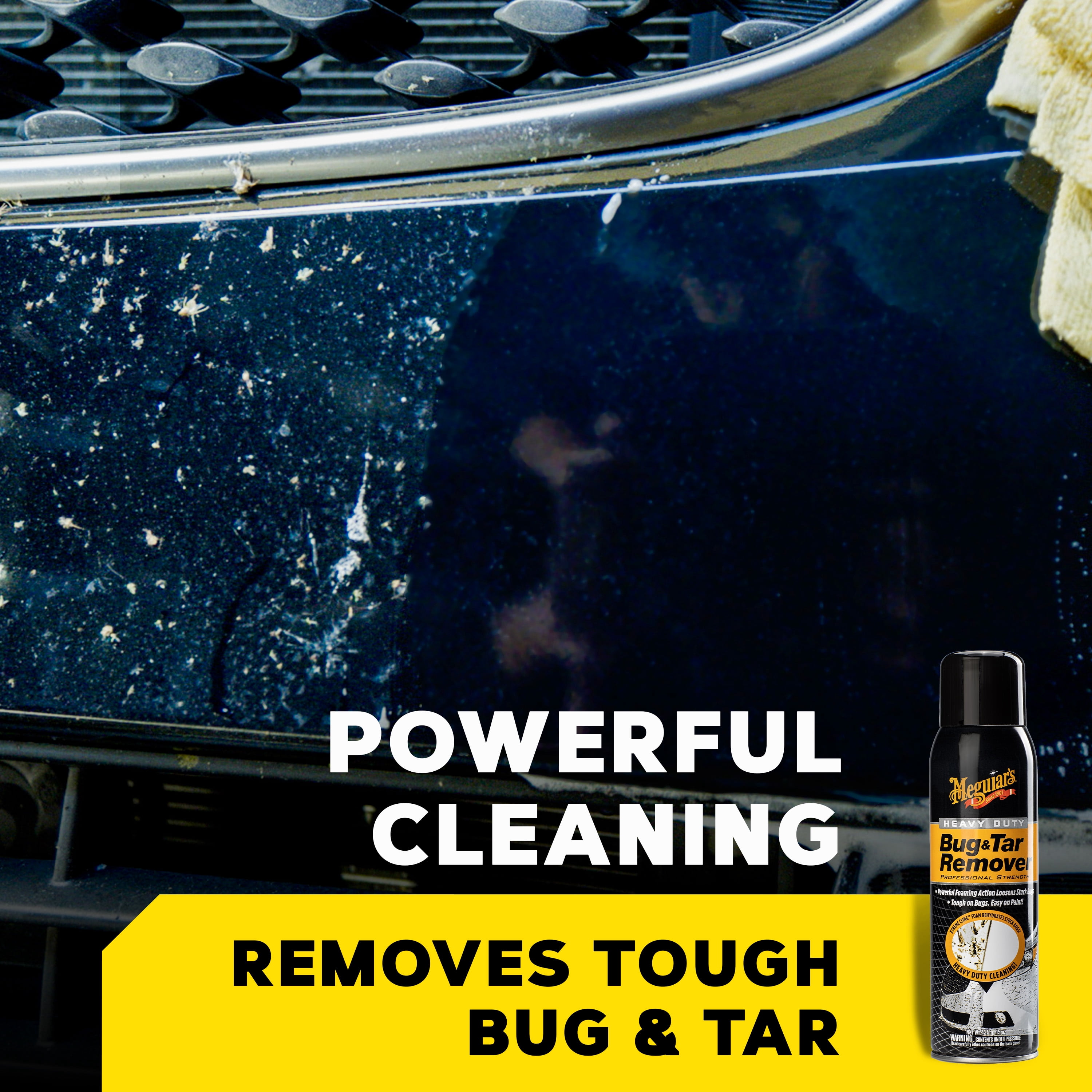 Meguiar's Bug and Tar Remover, Heavy Duty Car Cleaner, 15 oz Aerosol