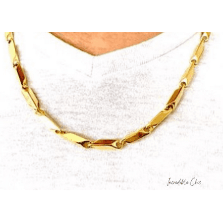 14k Bullet Chain in 14k Yellow Gold Necklace Hollow Gift 22