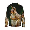 thumbnail image 3 of Uemuo Squirrels Eating Peanuts On The Tree Pattern Women's Full Zip UPF 50+ Sun Protection Hoodie Jacket Long Sleeve Sun Shirt Hiking Outdoor Performance with Pockets-Large, 3 of 9