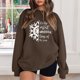 thumbnail image 3 of Gibobby Sudaderas para mujer navidad Sudadera con capucha estampada navideña holgada para mujer con mangas hasta los hombros(Café,XG), 3 of 4