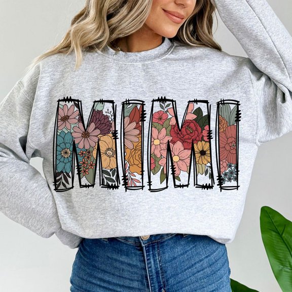 Mimi Floral Sweatshirt, Mama Crewneck Sweatshirt, Matching Mother Daughter Shirt, Mothers Day Gift, Cozy Floral Print Sweatshirt