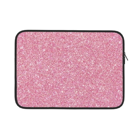 Salouo Glitter Pink Pattern Laptop Sleeve Case, Laptop Cover Briefcase Carrying Computer Bag Portable Laptop Sleeve for 13-15" MacBook, HP, Dell, Lenovo, Acer-15 inch