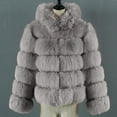 thumbnail image 5 of BiZtdJrK Holiday Sales Womens Faux Fur Cropped Jacket Fluffy Open Front Winter Thickedning Lapel Coats 2025 Long Sleeve Fuzzy Fleece Warm Outerwear Gray XXL, 5 of 6