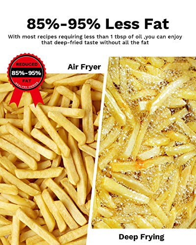 MILIN Air Fryer 5.8 Quart, 1700-Watt Electric Hot Airfryers Oven with LED Digital Screen and Temperature Control, 7 Presets, Nonstick Basket, 100 Recipes & ETL Certified