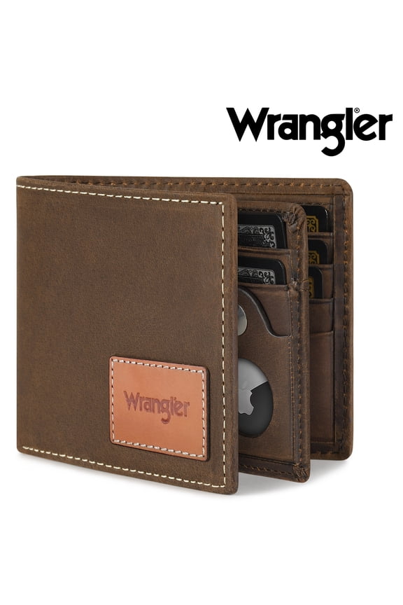Mens Bifold Wallet Genuine Leather, RFID Blocking, Casual Everyday 10-20 Cards Purse with AirTag Holder, Gift for Him