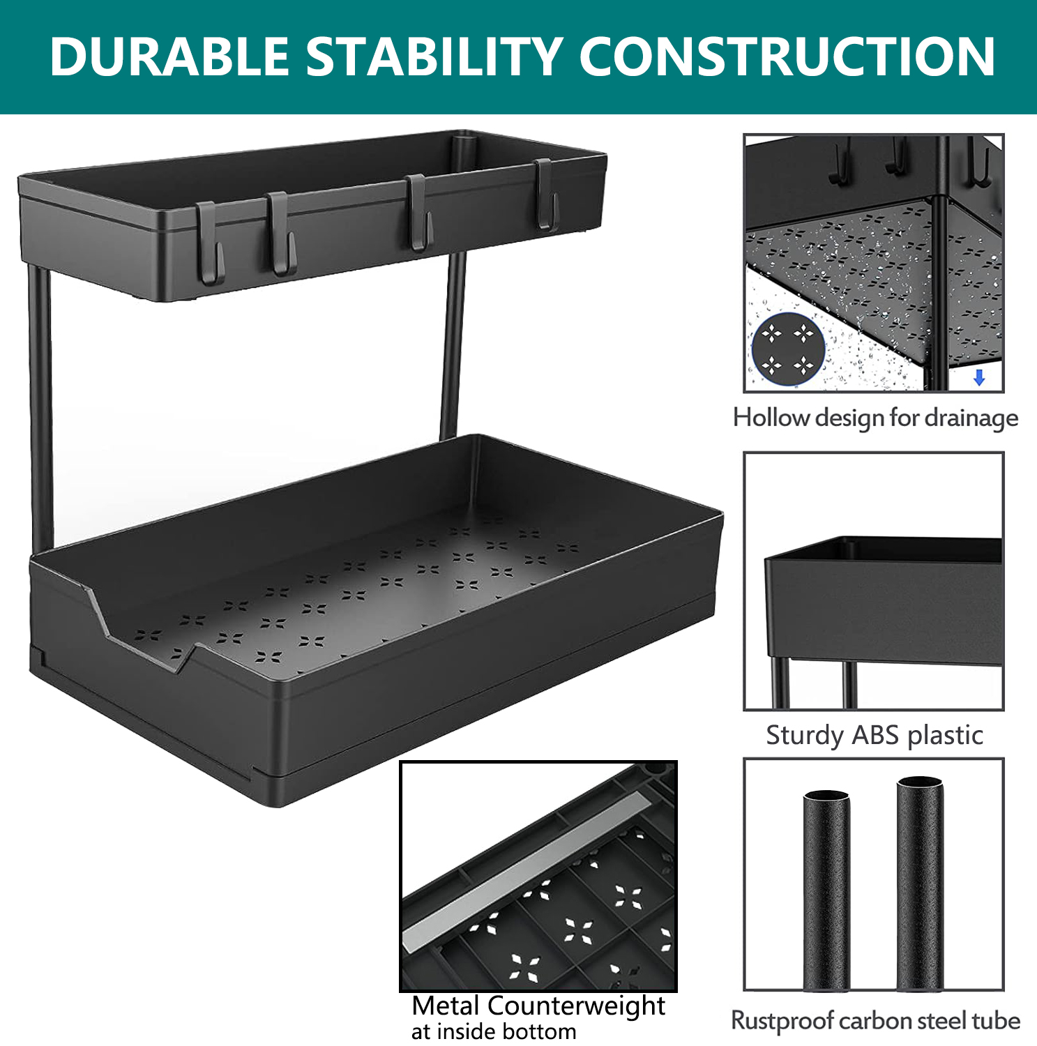 PHANCIR 2-Pack Under Sink Organizer Storage photo 5