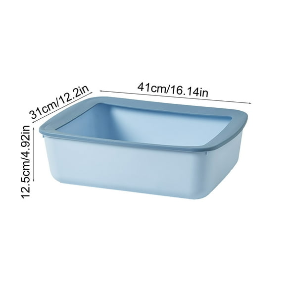 Rkxzt Plasti C Cat Litter B Ox,Large Cat Litter Box Semi-Enclosed Spill Proof Design with Removable Lid 16.14 x 12.2 x 4.92 Inches,Other|Plastic,Light Blue