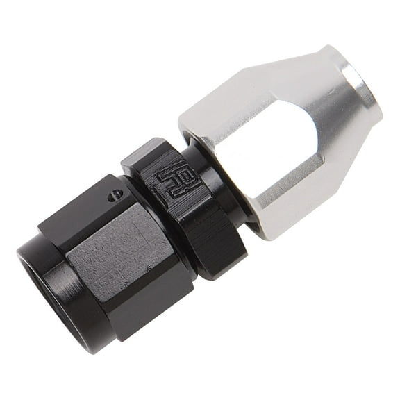 Russell 639213 Black/Silver -6 AN Male 37 Degree to 3/8 Aluminum Tube Fuel Line Adapter