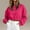 Hot Pink women cropped sweater a1, variant on Women Cropped Sweater Round Neck Long Sleeve Casual Solid Knit Tops for Summer Beach Loose Fit Trendy, White 2XL