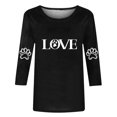 thumbnail image 4 of COM1950s Blouses pour Femmes, Blouses pour Femmes Mode, Mode T-Shirt Décontracté Imprimé Col Rond Manches 3/4, Hauts pour Femmes, Hauts Décontractés pour Femmes, 4 of 8
