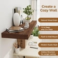 thumbnail image 5 of Floating Shelves 36 Inch Long, 12 Inch Deep Floating Shelves for Wall, 36 x 12 Shelves for Wall Storage & Display, 2" Thick Floating Shelf for Bathroom, Living Room, Bedroom, Walnut Color, Set of 2, 5 of 13