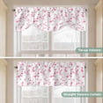 thumbnail image 5 of Pink Floral Tie Up Valance Curtains for Windows, Kitchen Curtains Window Treatments, Retro Blossom Flower Botanical Country Short Window Shades Valances for Bedroom Bathroom Cafe 54"x18", 5 of 8