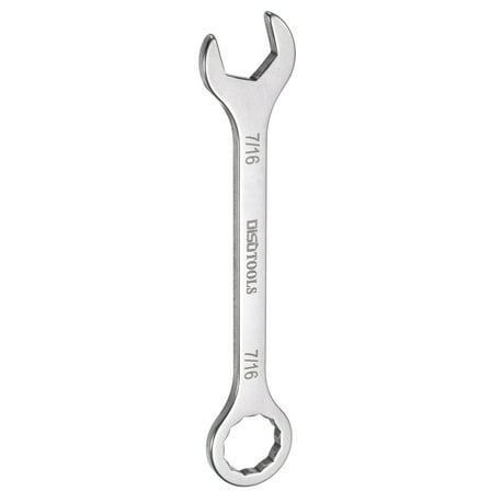 Uxcell 2pcs Thin Combination Wrench 7/16" with 6-Point Ended & 15° Angled Open End