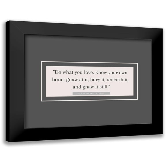 ArtsyQuotes 14x12 Black Modern Framed Museum Art Print Titled - Henry David Thoreau Quote: Know Your Own Bone