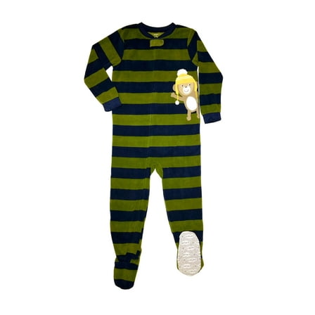 Carter's Boy's Striped Monkey Fleece Footed Pajama Sleeper, Size 5T