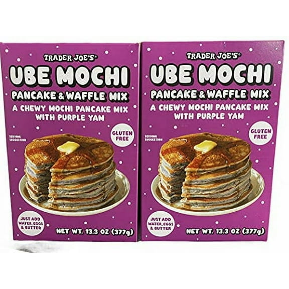 Trader Joe's Ube Mochi Pancake And  Waffle Mix, 13.3 oz (Pack of 2)