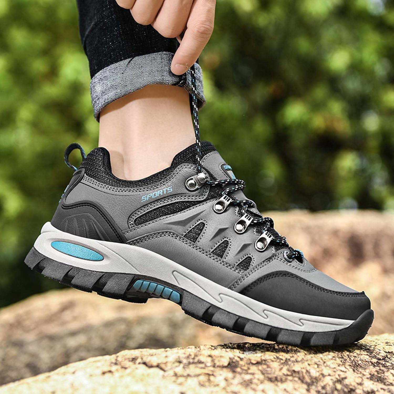 Men's Women's Waterproof Hiking Shoes Non-Slip Breathable Climbing Shoes Outdoor Sports Shoes Comfortable Lightweight Travel Camping Walking Shoes